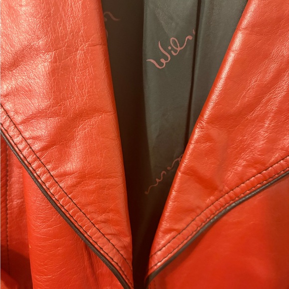 Wilson Red Leather Trench Coat - Picture 7 of 7